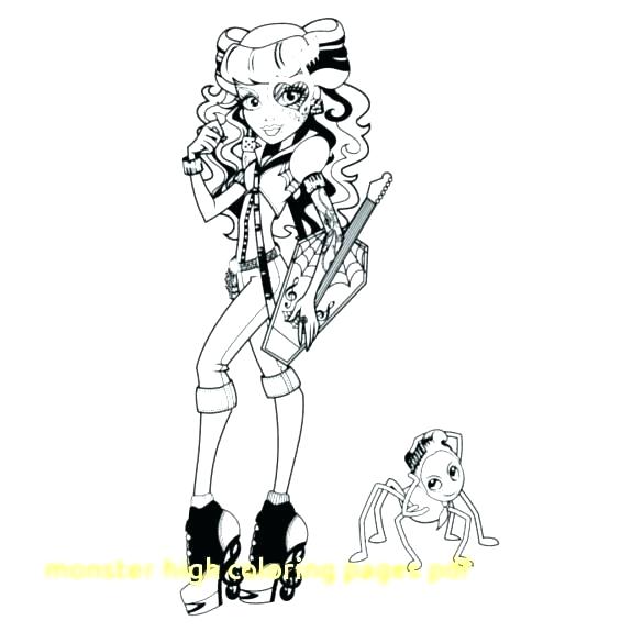 585x575 Monster High Color Pages Free Ilovez Club - Monster High Drawing Online