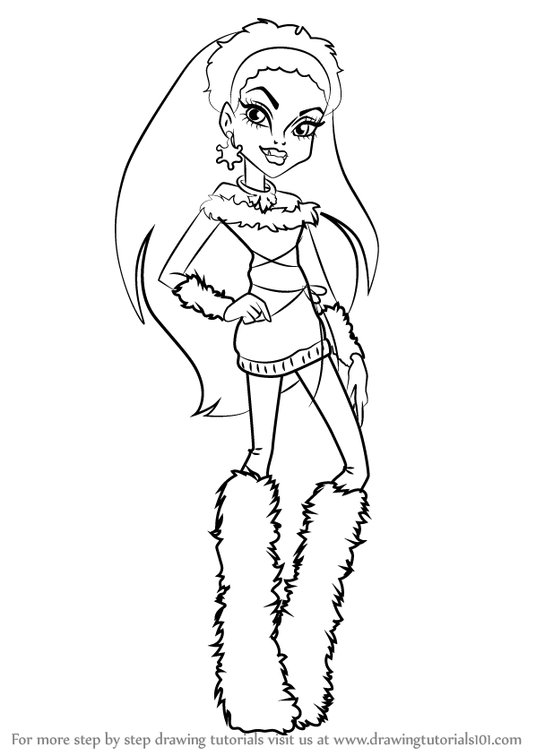598x844 Learn How To Draw Abbey Bominable From Monster High - Monster High Drawings