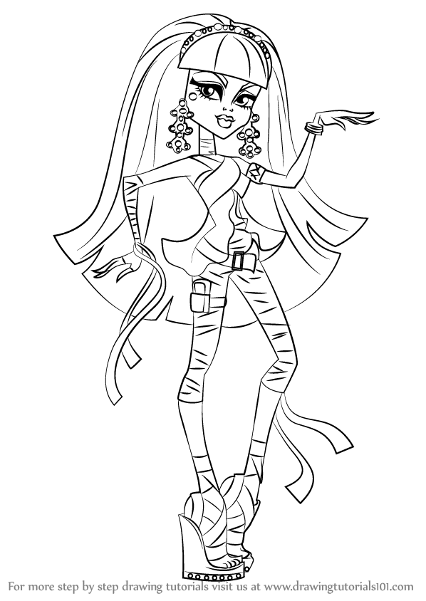 598x844 learn how to draw cleo de nile from monster high - Monster High Drawings