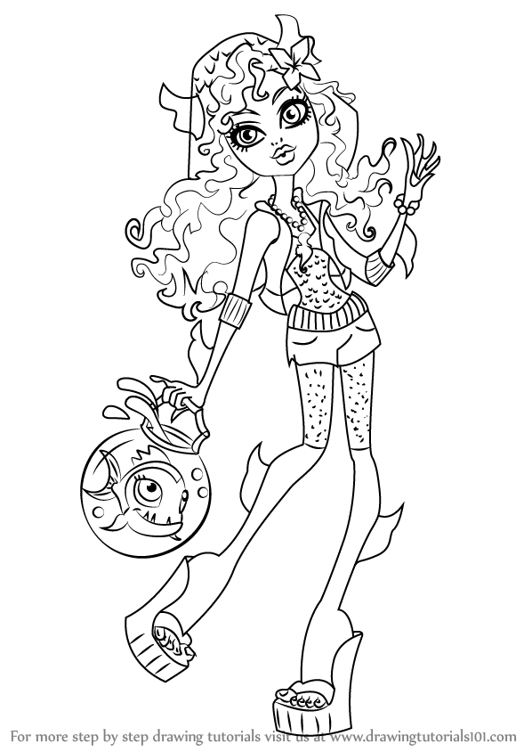 598x844 Learn How To Draw Lagoona Blue From Monster High - Monster High Drawings
