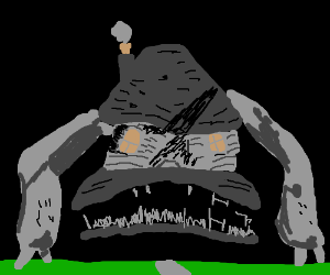 300x250 Evil Walking Monster House Drawing - Monster House Drawing