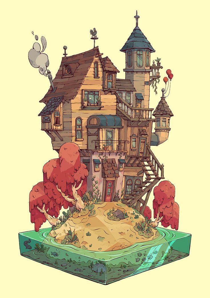 736x1041 artstation - Monster House Drawing