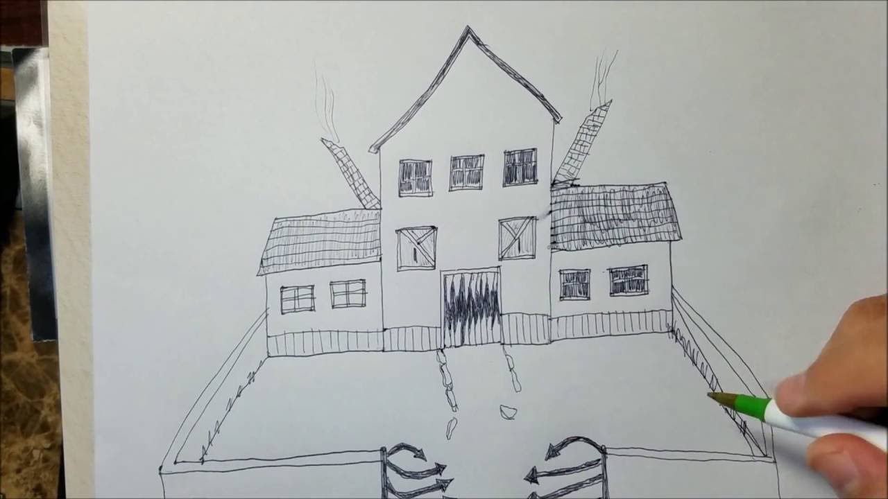 1280x720 drawing a monster housedibujando una casa monstruo - Monster House Drawing