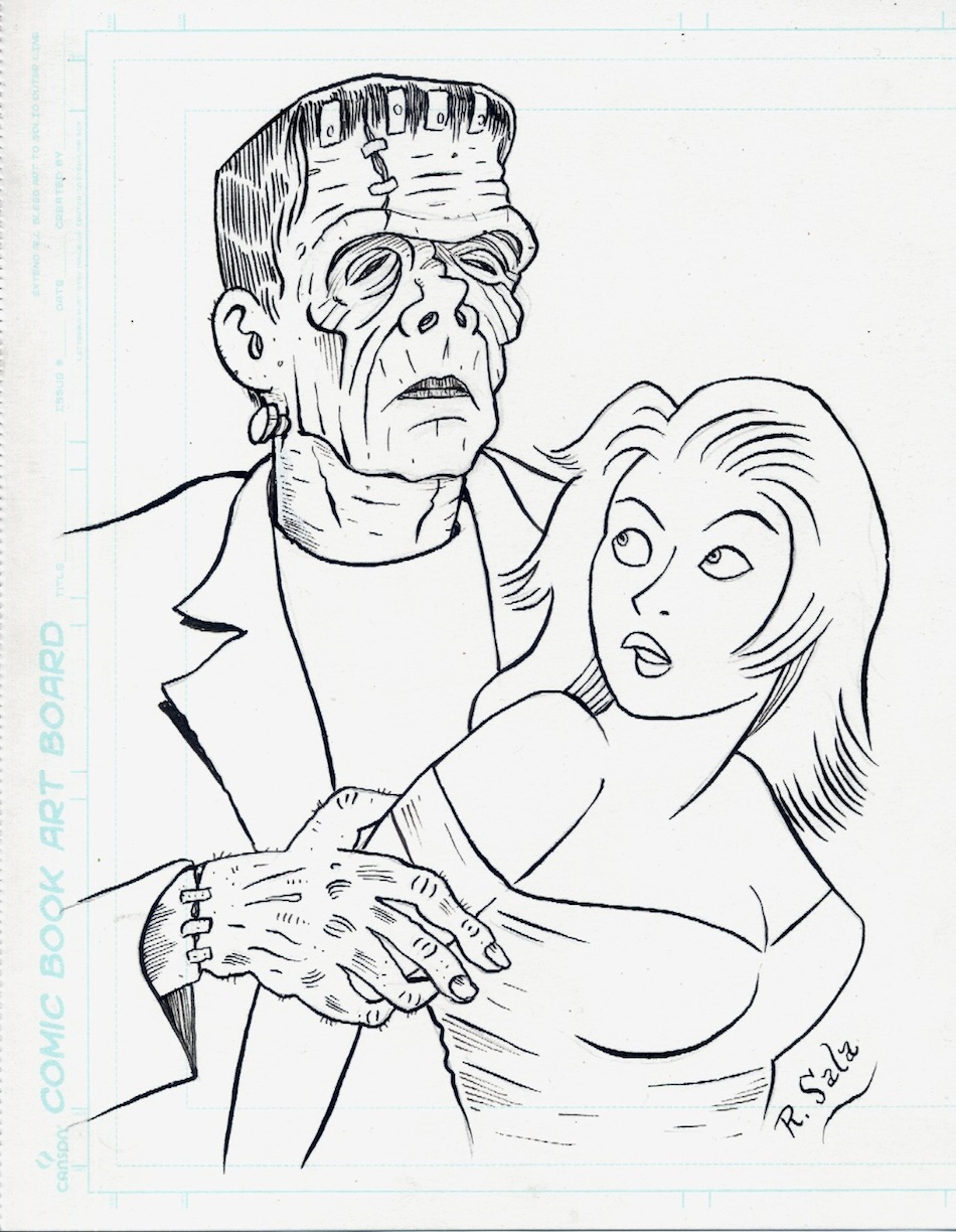 950x1224 Frankenstein Monster - Monster Line Drawing