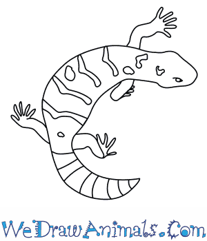 300x350 How To Draw A Gila Monster - Monster Line Drawing