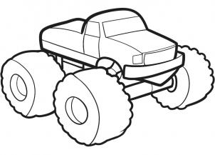 302x217 How To Draw How To Draw A Monster Truck For Kids - Monster Line Drawing