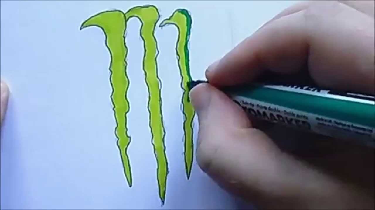 1280x720 how to draw monster energy logo - Monster Logo Drawing