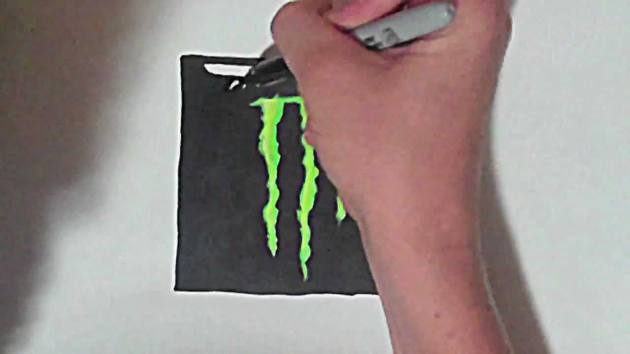 1280x720 How To Draw Monster Logo - Monster Logo Drawing