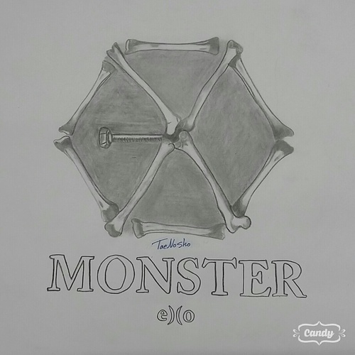 500x500 it's my fan art for exo's monster on we heart it - Monster Logo Drawing