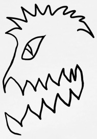 190x271 monster drawing logo clear dark background centered men's premium - Monster Logo Drawing