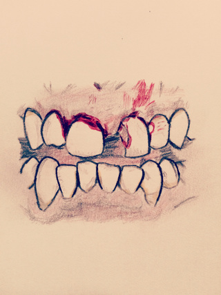 320x427 sorry it's bloody but i tried more realistic teeth rather than - Monster Teeth Drawing