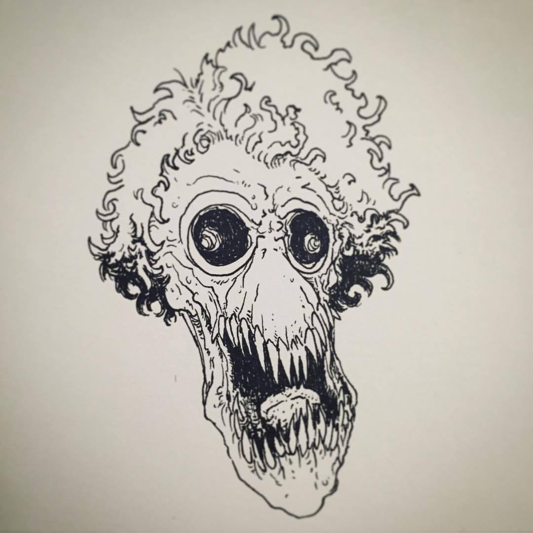 1080x1080 sure thing chief! a monster ink sketch with sharp teeth and curly - Monster Teeth Drawing