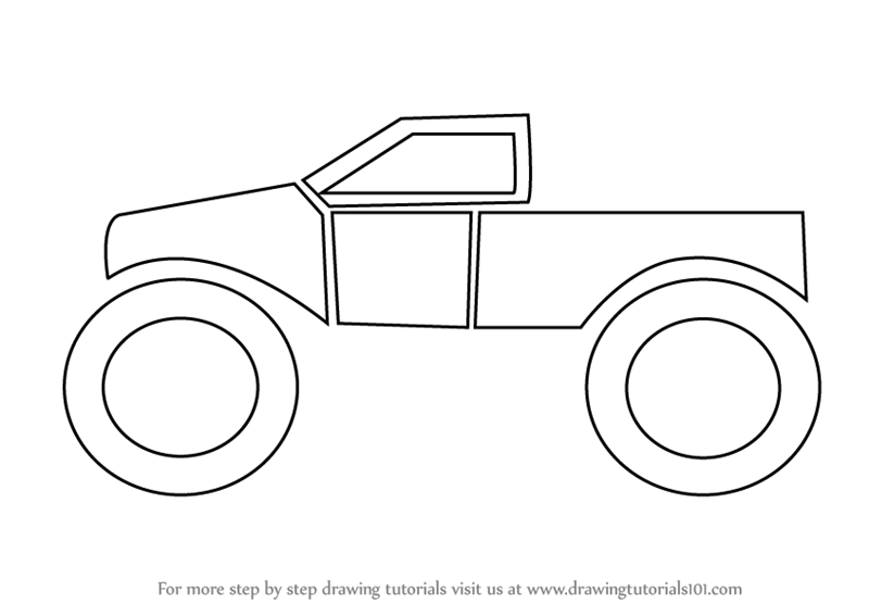 800x567 learn how to draw a monster truck for kids - Monster Truck Drawing