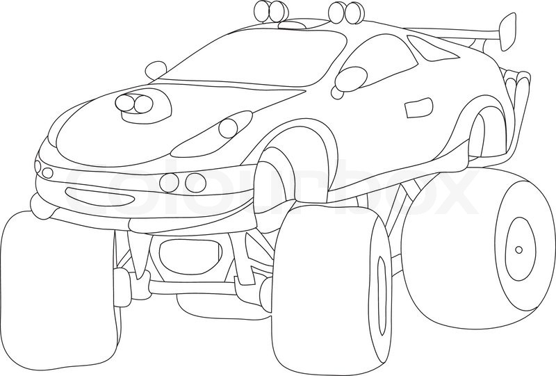 800x541 Vector - Monster Truck Drawing