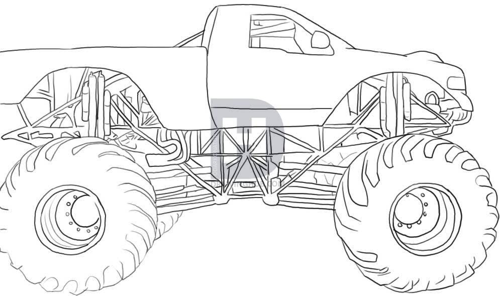 995x589 how to draw a monster truck, step - Monster Truck Drawing