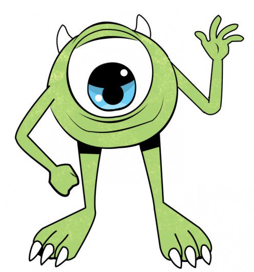 496x532 how to draw mike wazowski from monsters, inc feltmagnet - Monsters Inc Drawing