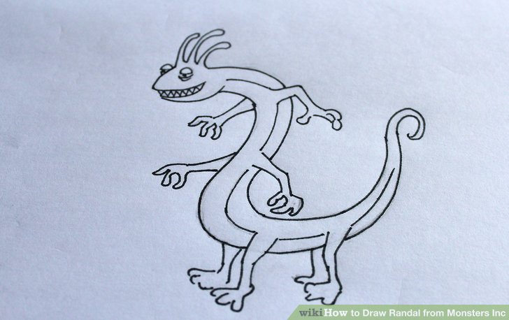 728x458 how to draw randal from monsters inc steps - Monsters Inc Drawing