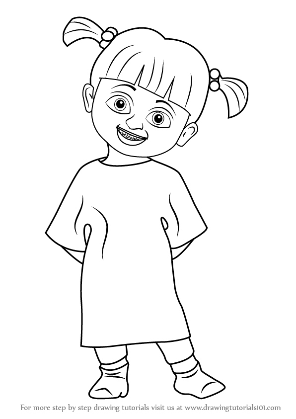 596x843 learn how to draw boo from monsters, inc - Monsters Inc Drawing