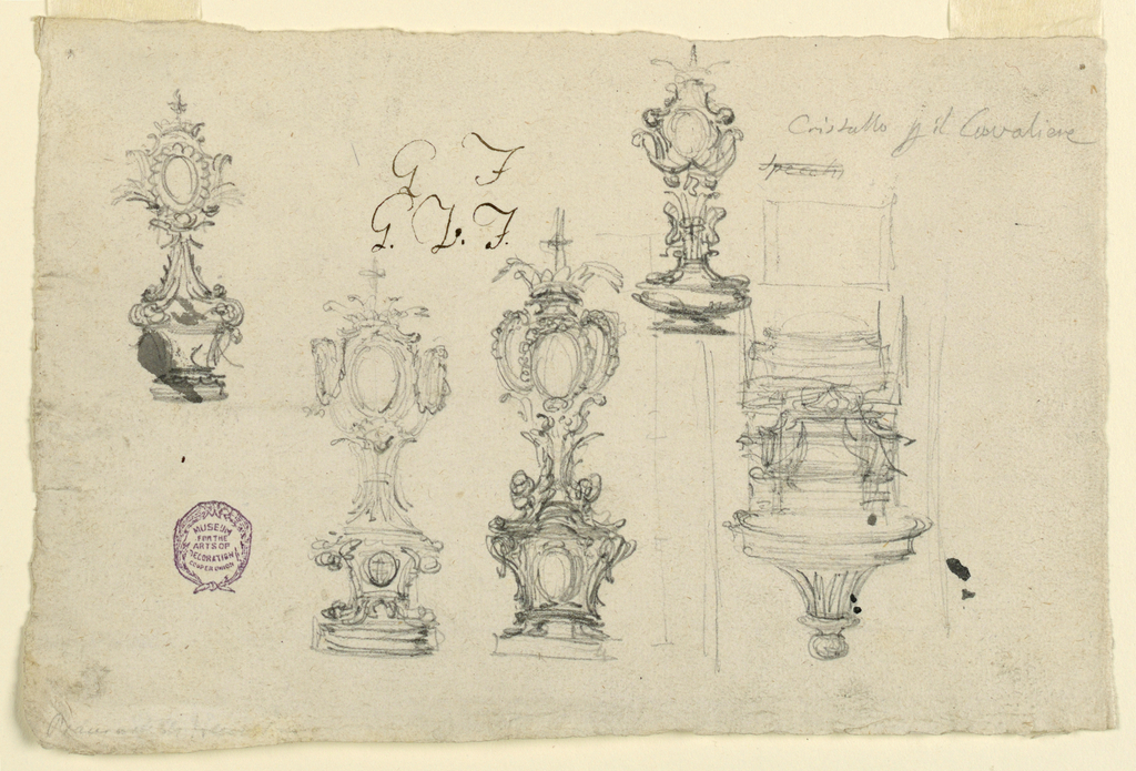 1024x695 drawing, monstrance and crystal cover, late century objects - Monstrance Drawing