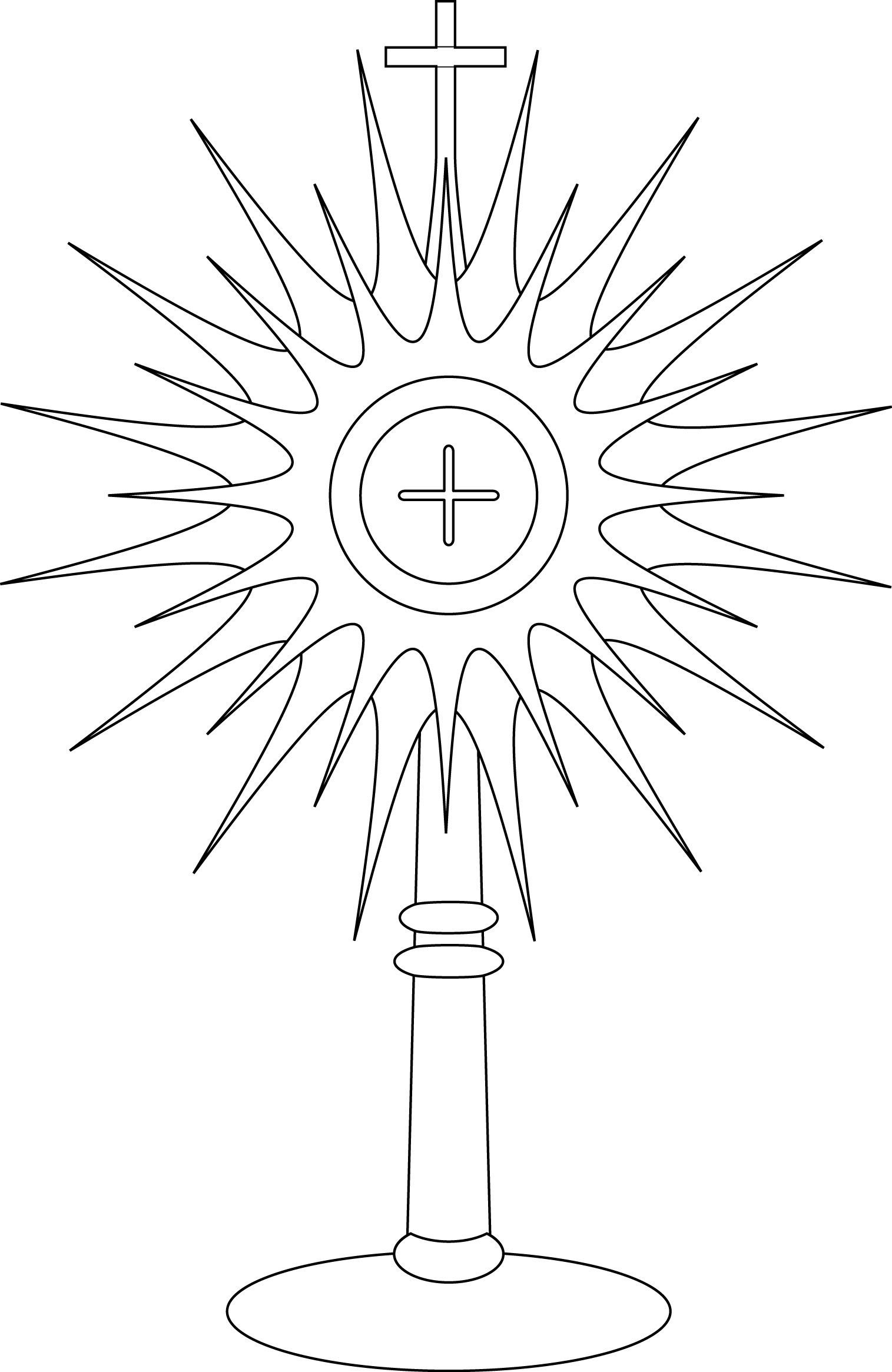 1515x2330 Monstrance Coloring Page - Monstrance Drawing
