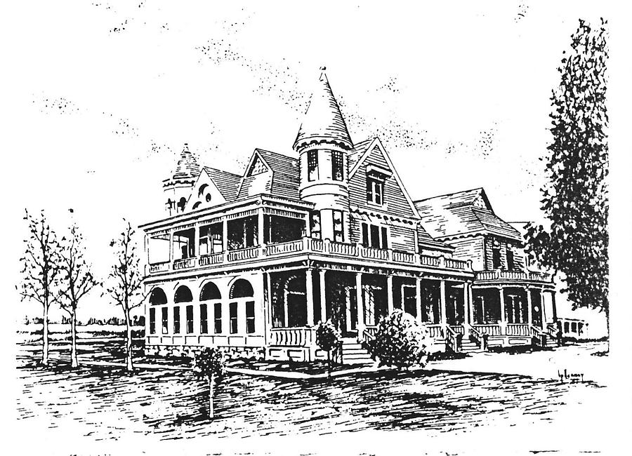 900x650 old daly mansion hamilton montana drawing - Montana Drawing