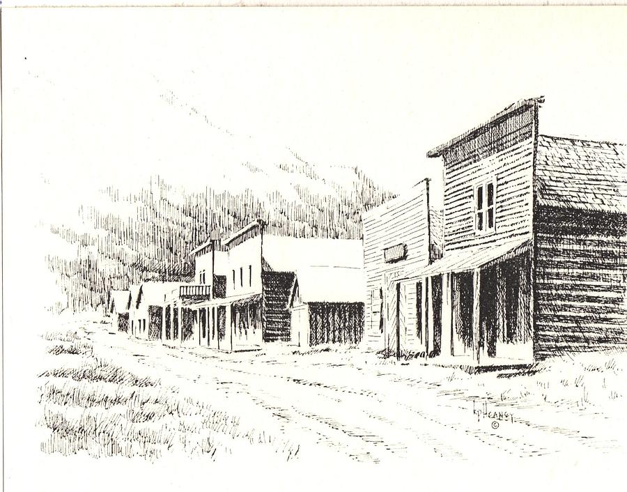 900x706 rimini ghost town montana drawing - Montana Drawing