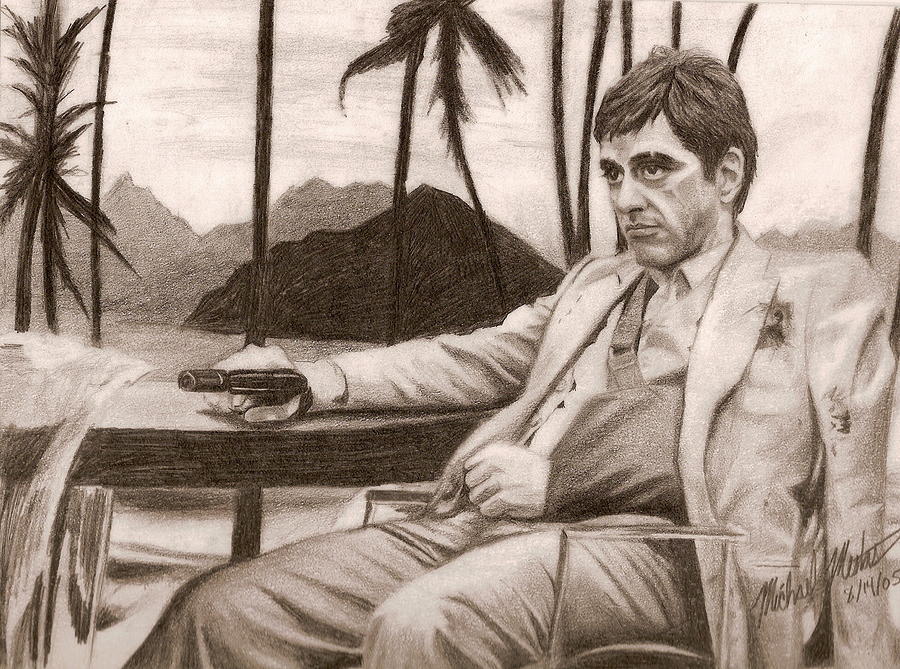 900x669 tony montana drawing - Montana Drawing