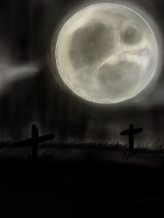 323x430 How To Draw Creepy Scenery With Sketchbookpro - Moon And Clouds Drawing