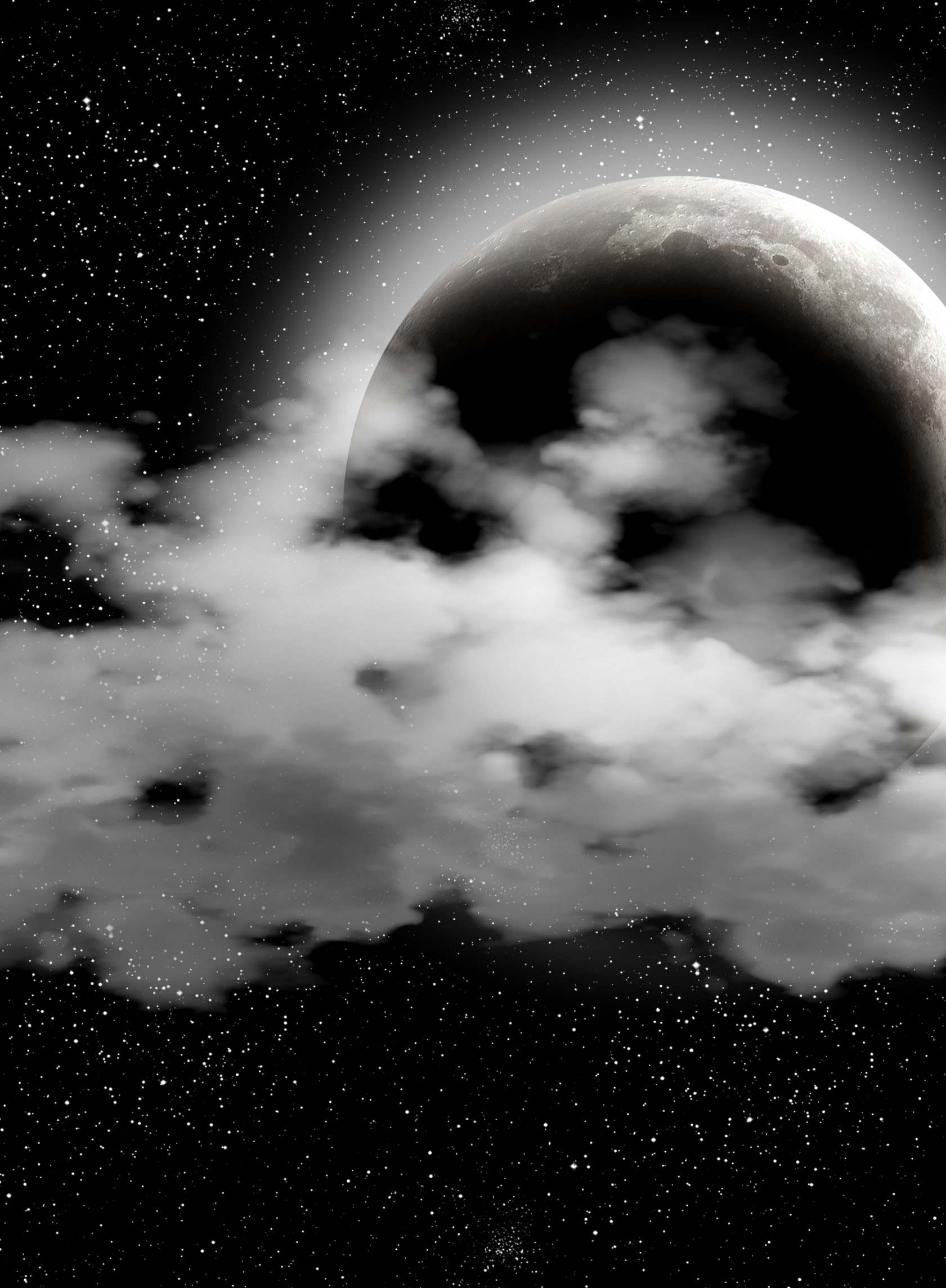 1681x2288 Moon Drawing Cloud For Free Download - Moon And Clouds Drawing