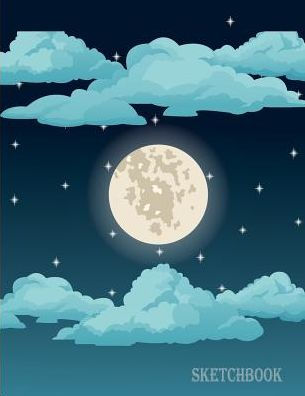 305x396 Sketchbook Big Moon Stars Clouds Pages Of X Blank - Moon And Clouds Drawing