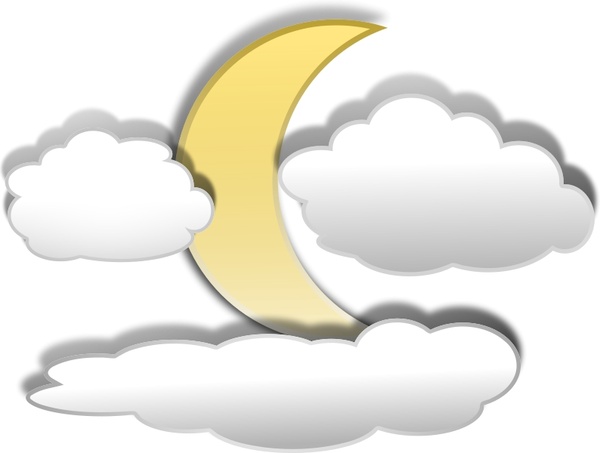 600x453 Clouds And The Moon Free Vector In Open Office Drawing - Moon And Clouds Drawing