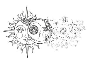 300x215 Moon And Stars Drawings Fine Art America - Moon And Stars Drawing