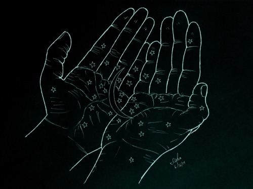 500x373 drawing art mine moon hands stars idk sketch doodle myart artists - Moon And Stars Drawing Tumblr