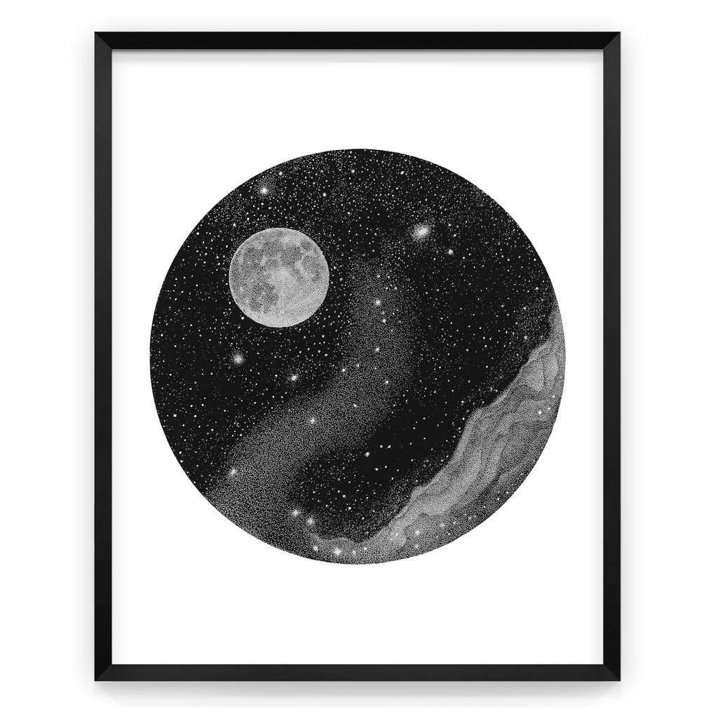 1024x1024 Hello, Moon! - Moon Art Drawing