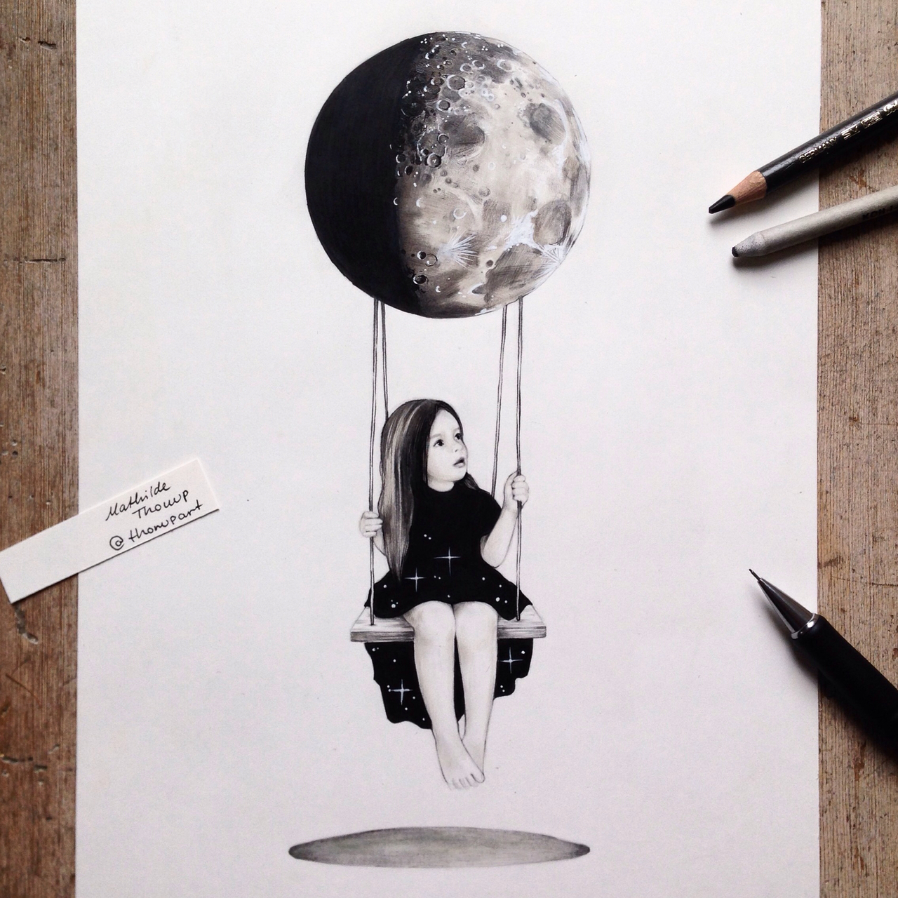 1280x1280 Moon Swing - Moon Art Drawing