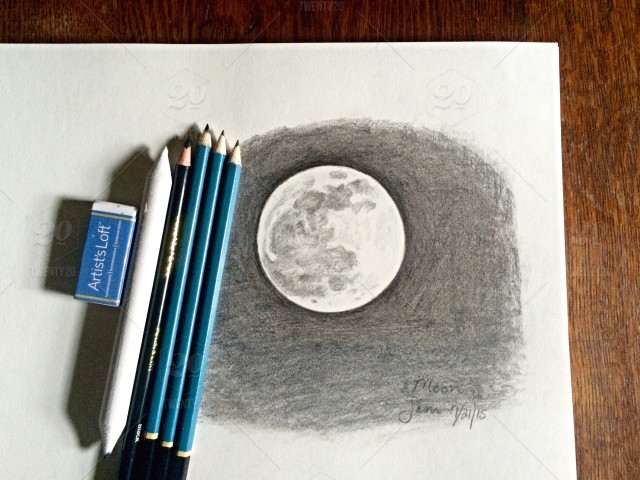 640x480 Moon Iphone My Latest Little Piece Of Art I'm A Little - Moon Art Drawing