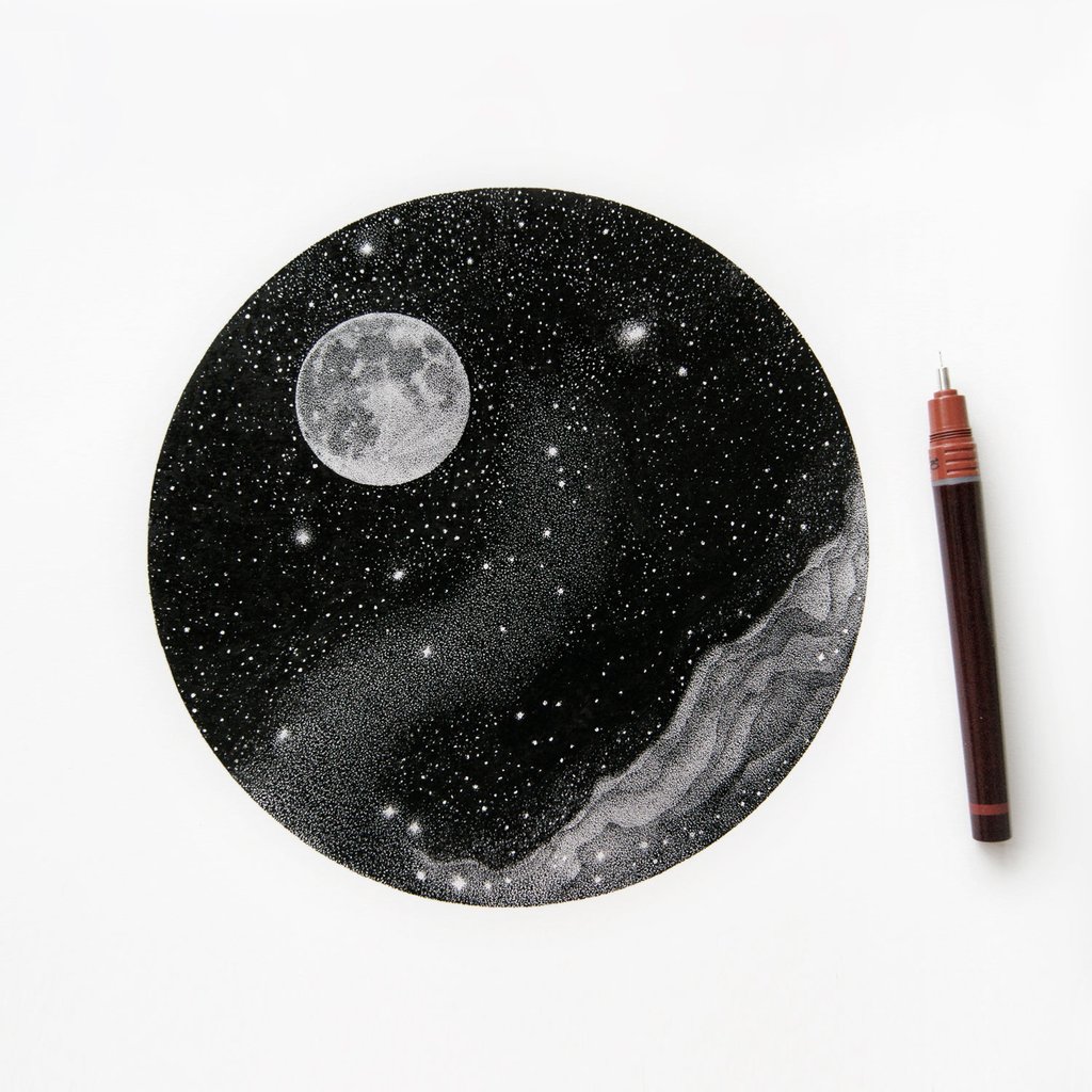 small moon sketch