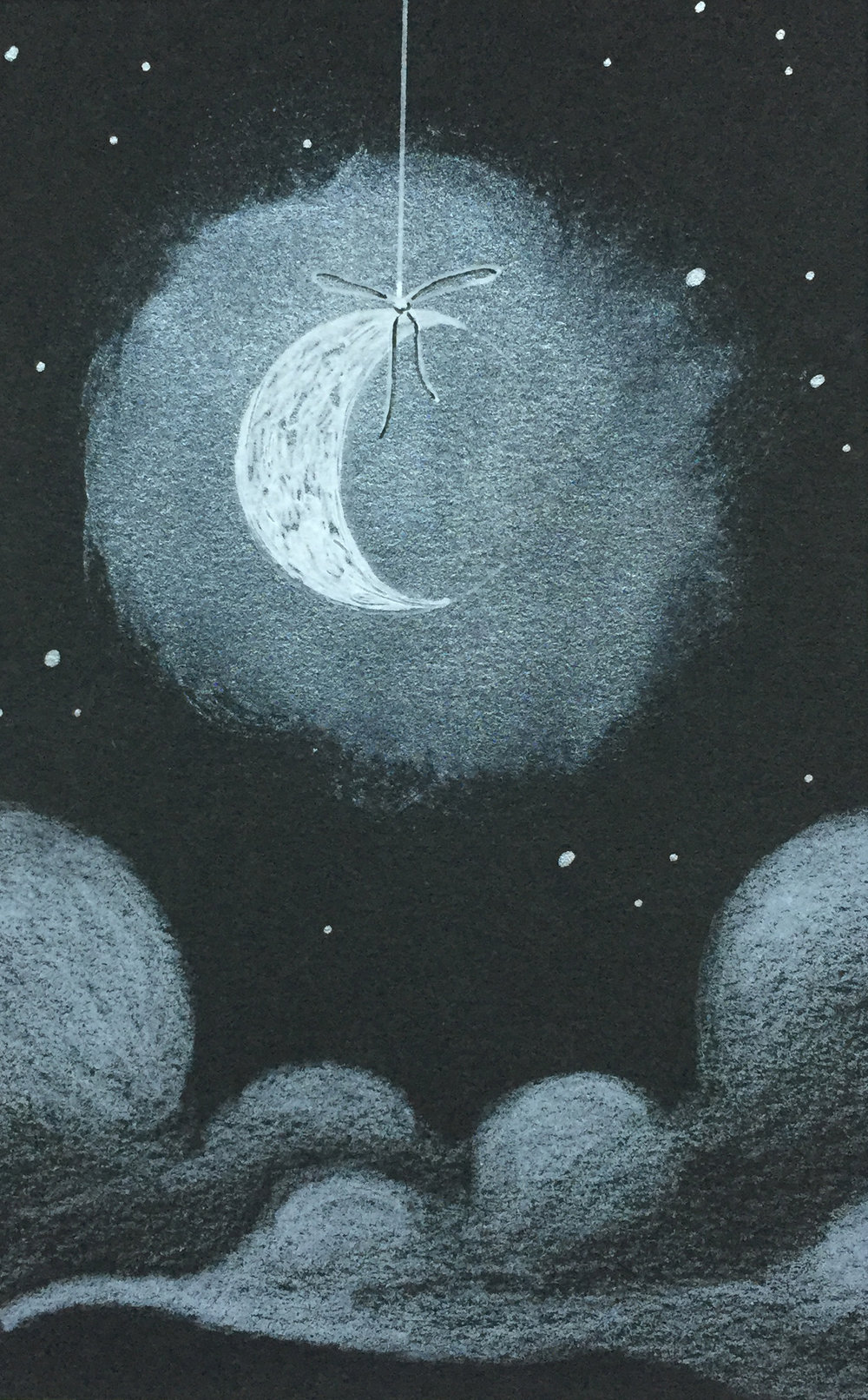 1000x1612 Little Moon Drawing Rebekah Lazaridis - Moon Drawing