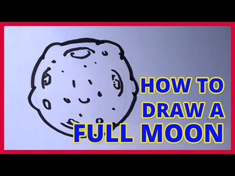 480x360 How To Draw A Cartoon Full Moon - Moon Drawing Cartoon