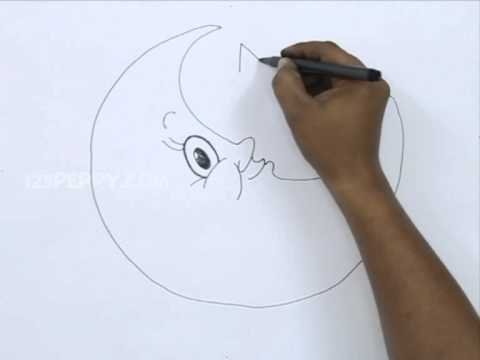 480x360 How To Draw A Cartoon Moon - Moon Drawing Cartoon