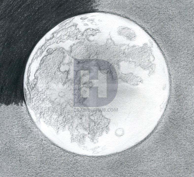 787x720 How To Draw The Moon, Step - Moon Drawing Images