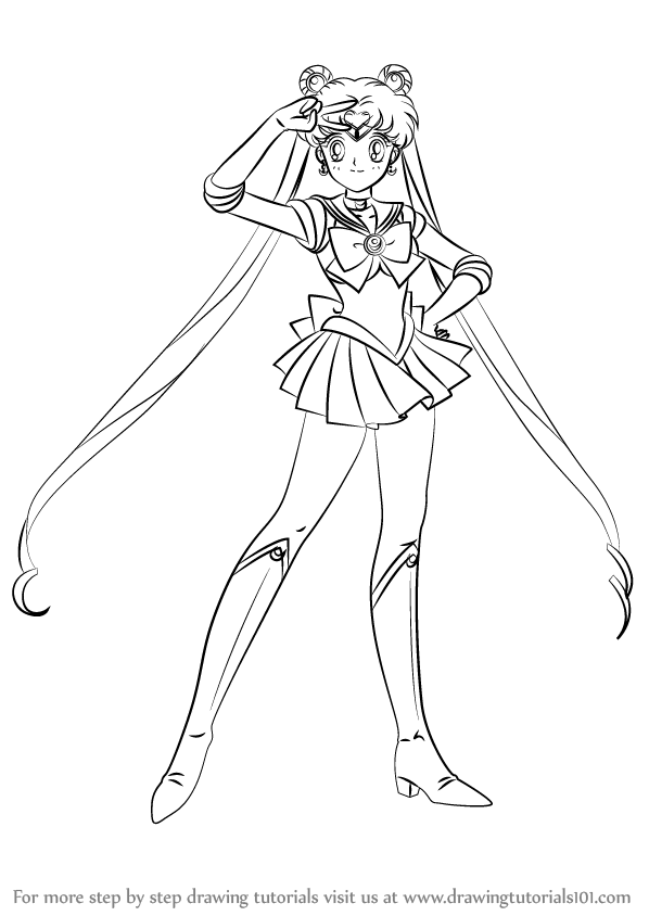 598x844 Learn How To Draw Sailor Moon - Moon Drawing Pictures