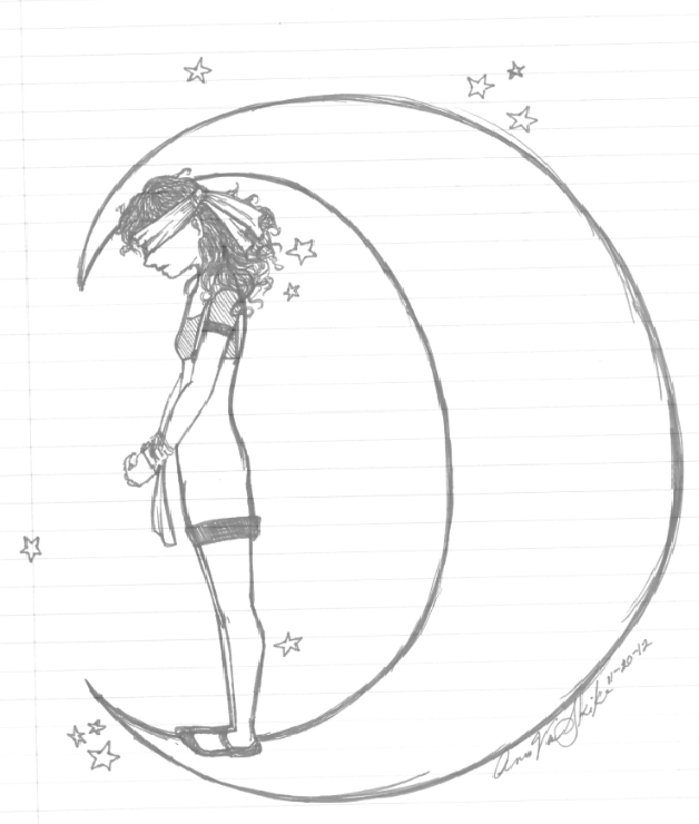 628x740 girl and the moon drawing dreampunk geek - Moon Drawing Pictures
