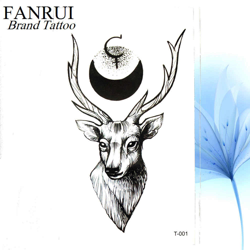 1000x1000 detail feedback questions about forest black deer elk moon - Moon Drawing Tattoo