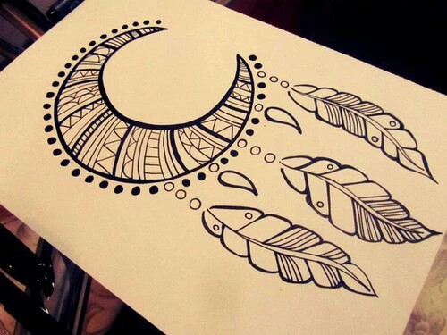 500x375 dreamcatcher drawing shared - Moon Dreamcatcher Drawing