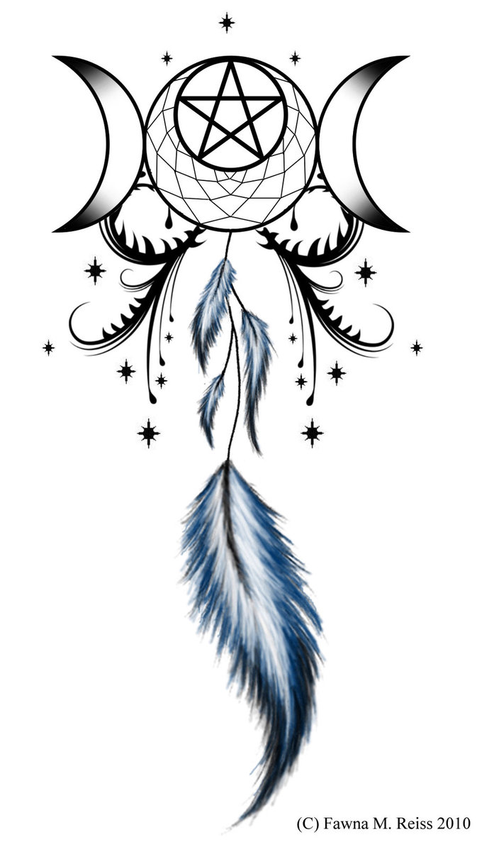 673x1187 moon goddess dreamcatcher tattoo design tattoo ideas - Moon Dreamcatcher Drawing