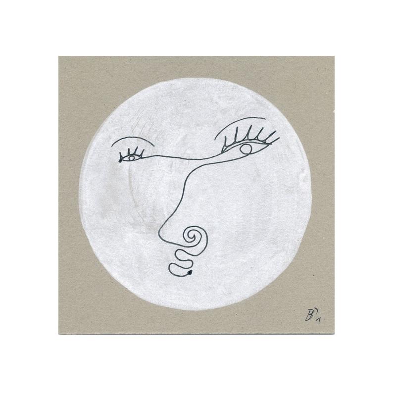 794x794 Drawing Painting Abstract Full Moon Face Etsy - Moon Face Drawing