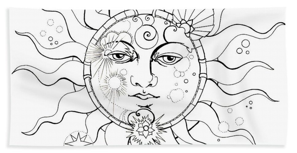 967x500 Solar Eclipse Moon Face Colouring - Moon Face Drawing