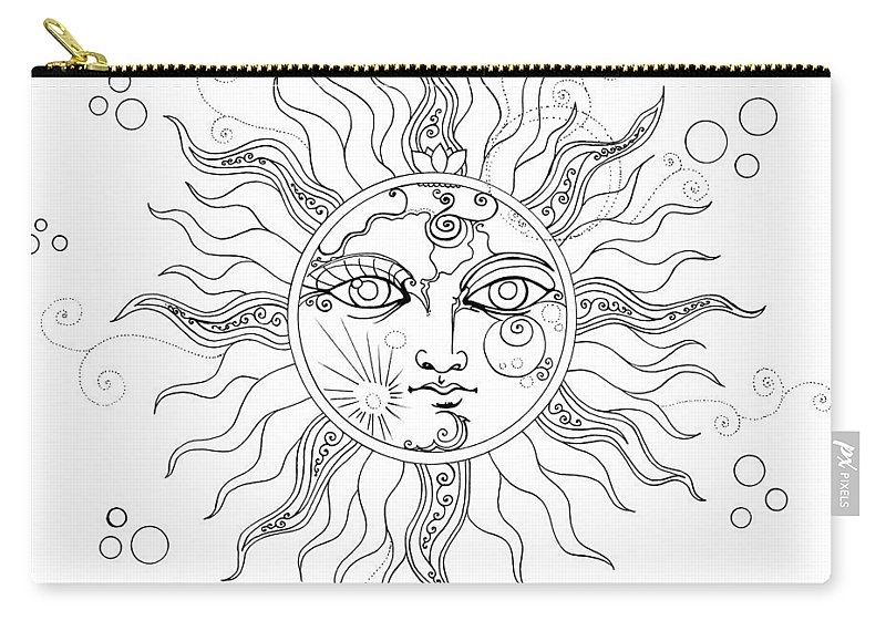 800x570 solar eclipse moon face line drawing carry all pouch for sale - Moon Face Drawing