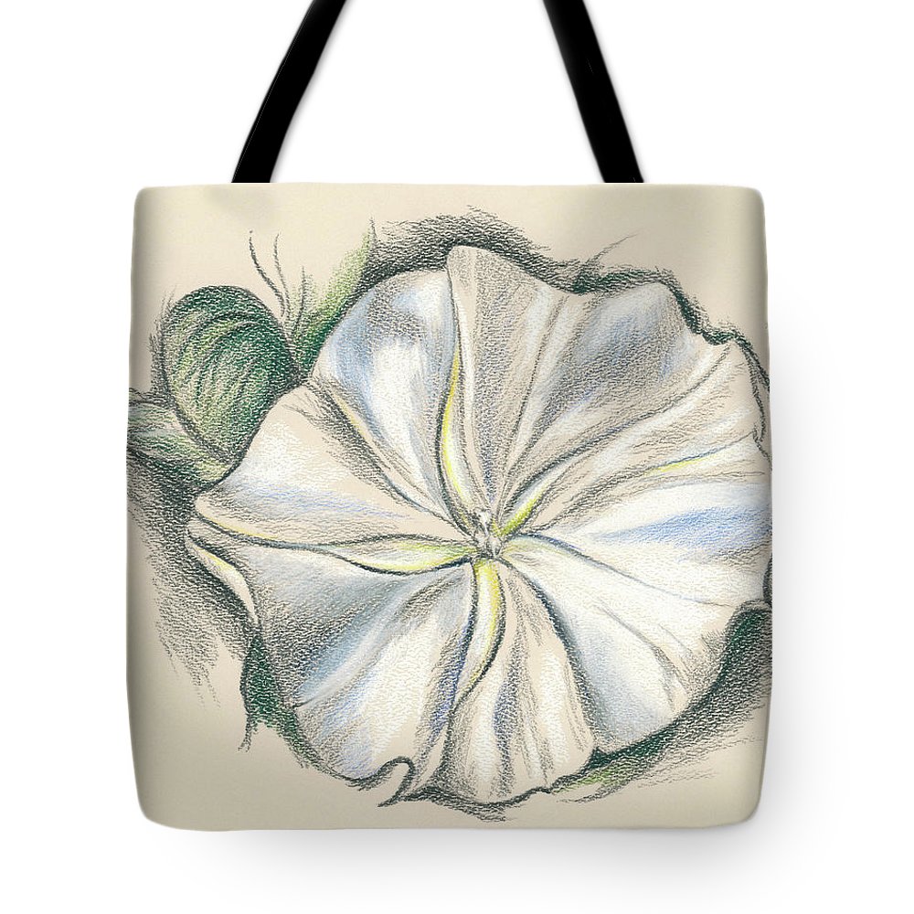 1000x1000 Moonflower Mixed Media Drawing Tote Bag For Sale - Moon Flower Drawing